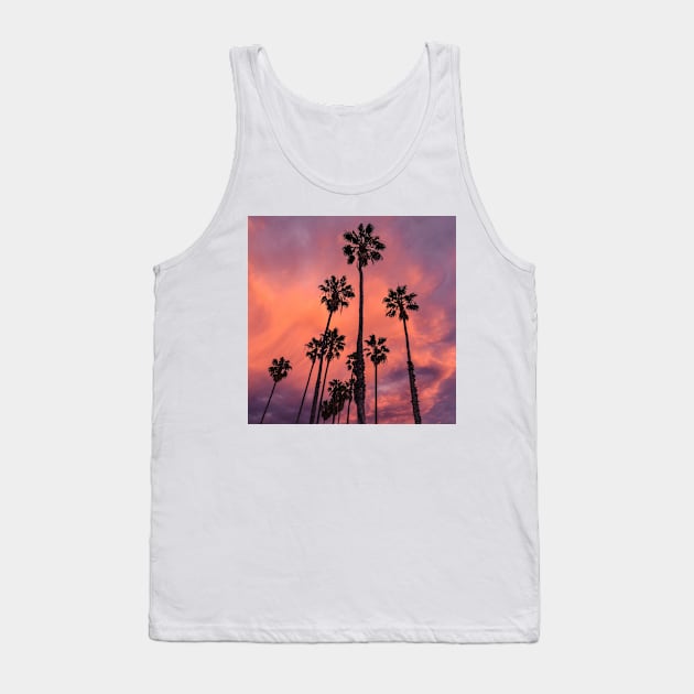 California Palm Tree Sunset Tank Top by ArtoTee